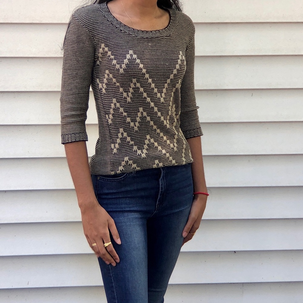 Zig-zag printed cozy sweater XS